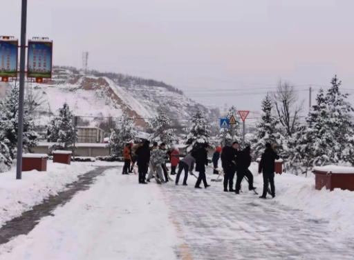 瑞雪兆丰年 扫雪保安全——MK在线团委组织开展积雪清扫活动(图2)